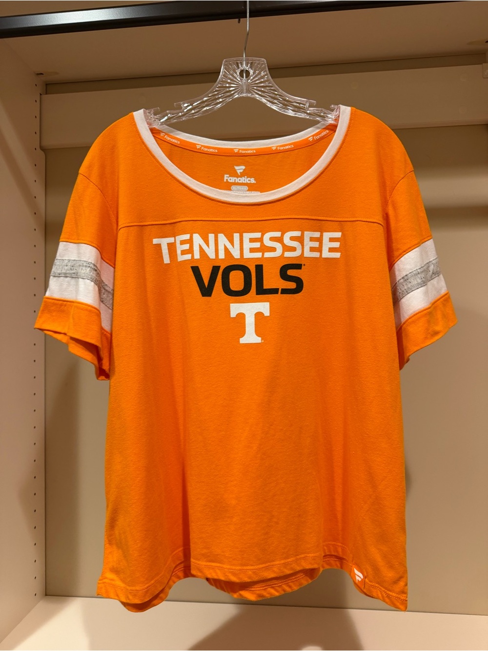 Fanatics Custom Orange Tennessee Vols Short Sleeve Women’s 
Tee with White Accen